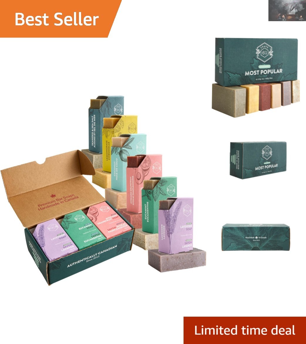 Crate 61 Handmade Natural Bar Soap – Pack of 6, Cold Process, Moisture