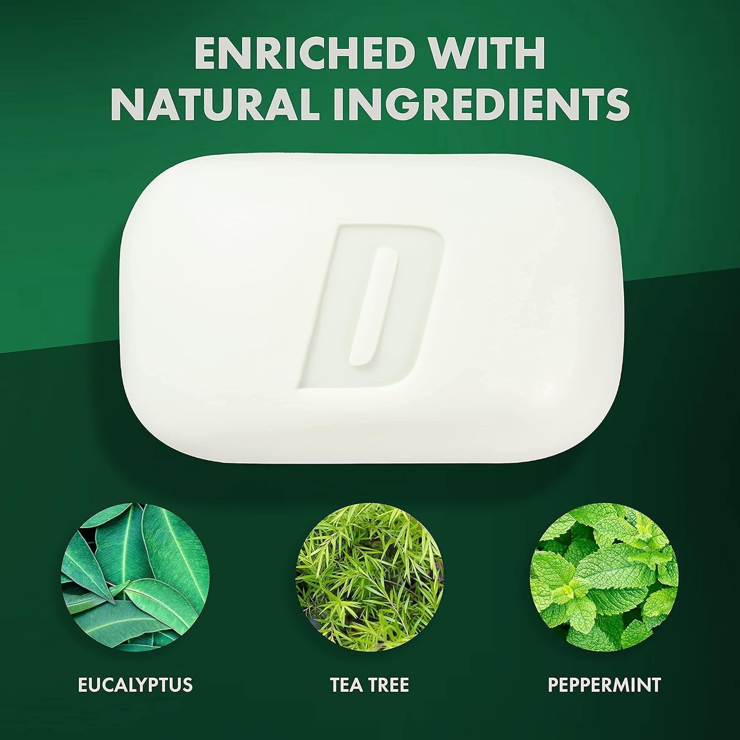 All Natural Peppermint Bar Soap with Tea Tree & Eucalyptus Oil for Healthy Skin