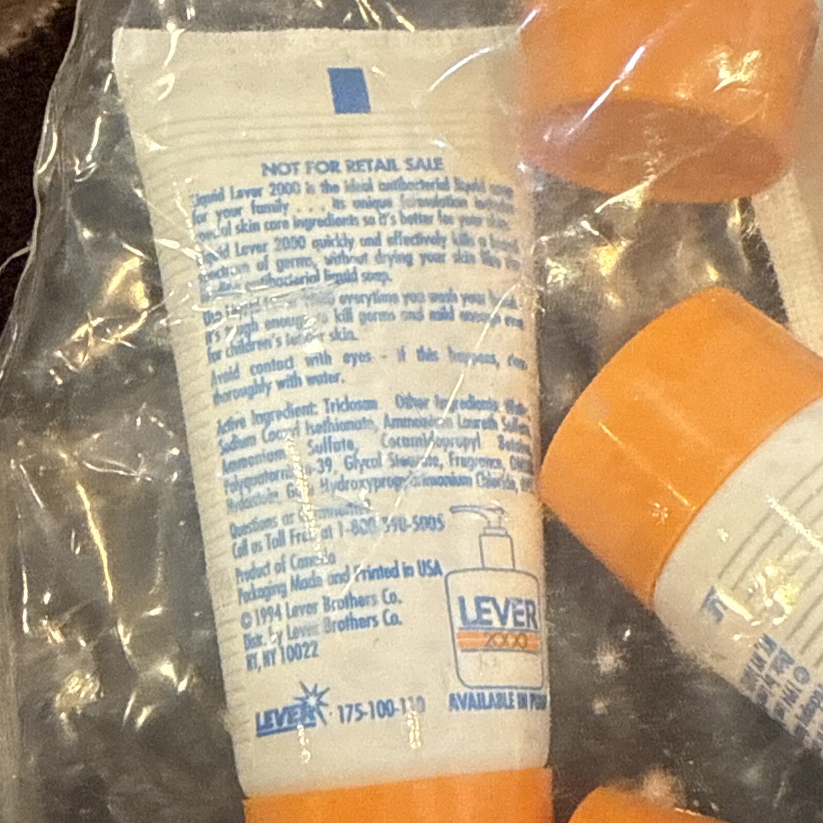 10 Vintage 1994 SAMPLE SIZE Lever 2000 0.6oz Anti Bacterial Liquid Soap. New.