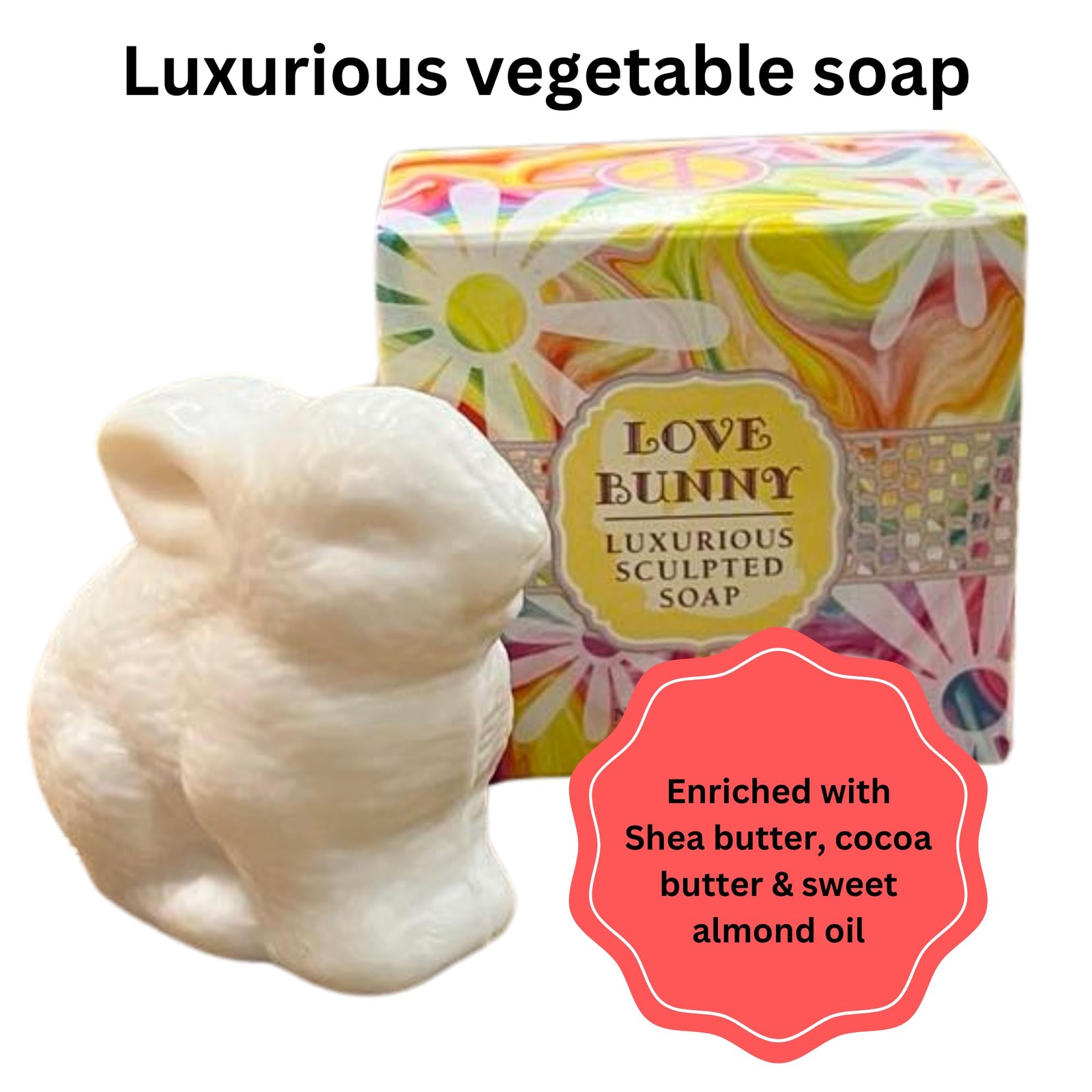Sculpted Bunny Soap Set by Greenwich Bay Trading, 3 oz Each, 4 Pieces – Love,…
