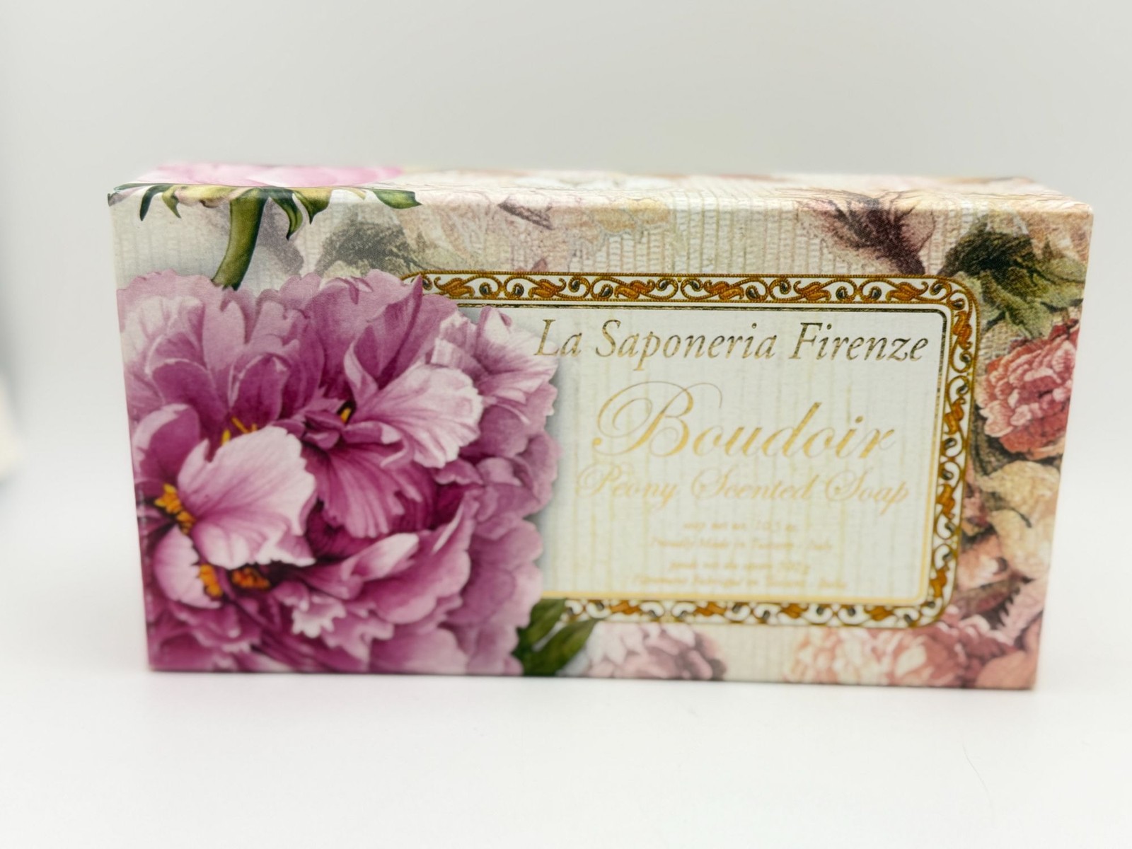 La Saponeria Firenze Boudoir Peony Scented Soap 10.5 Oz Made In Tuscany