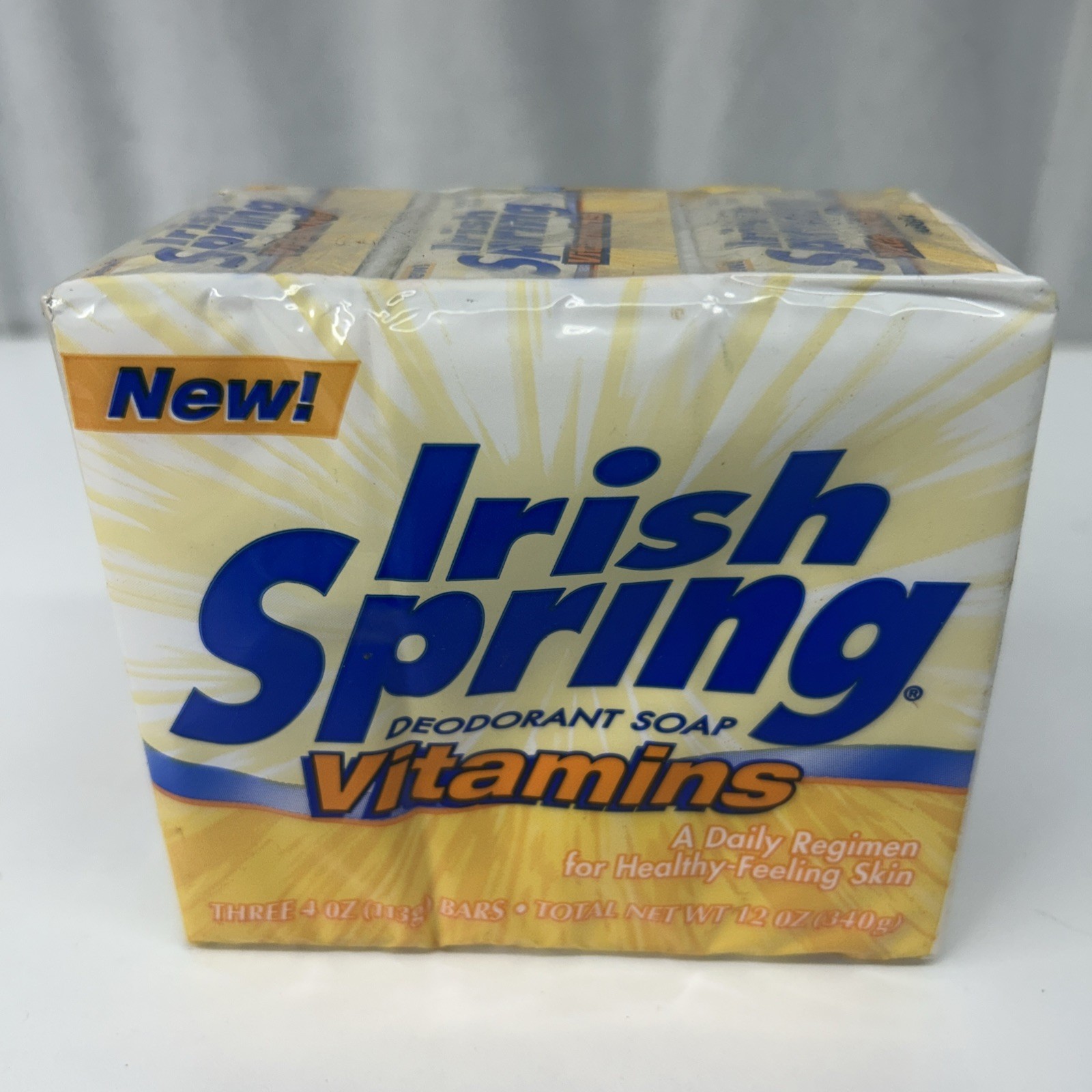VTG Irish Spring Deodorant Soap Vitamins Discontinued Bar Soap 3 Pack Sealed