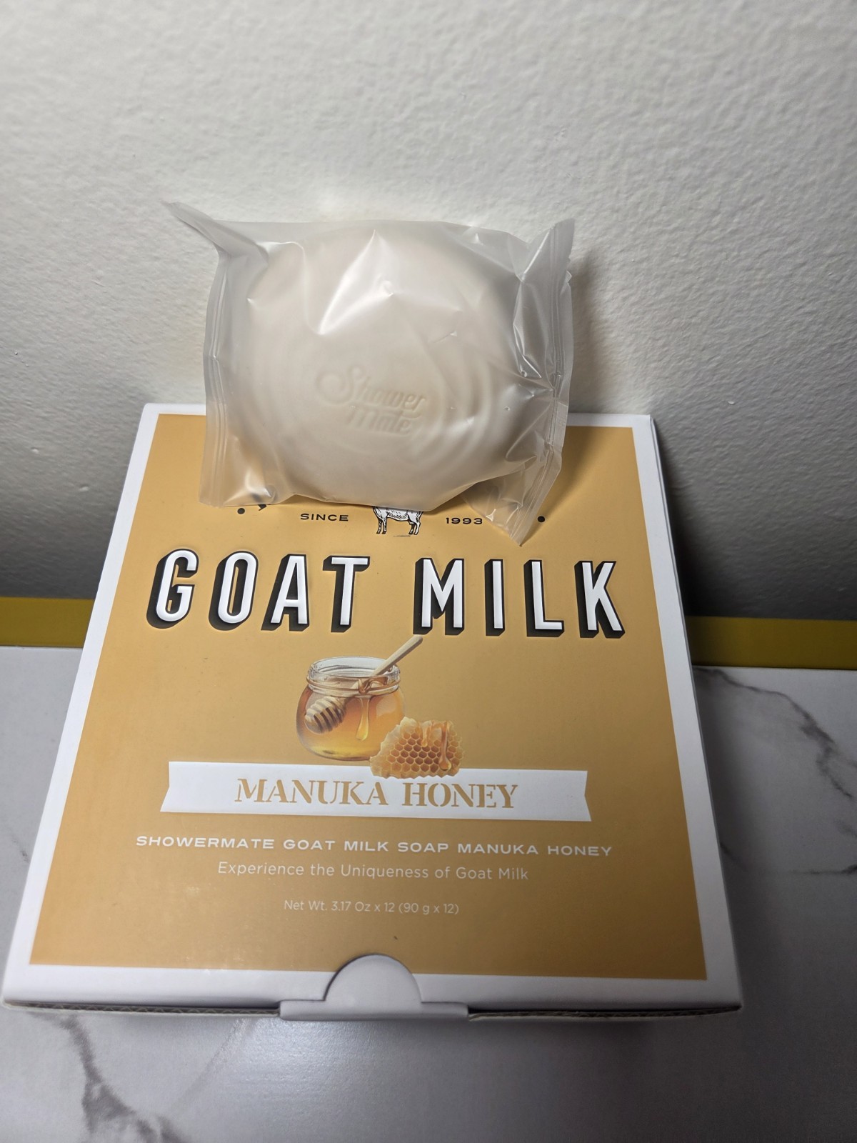 ShowerMate Manuka Honey Beauty Soap with Goat Milk 12 Bars 3.17 oz Each