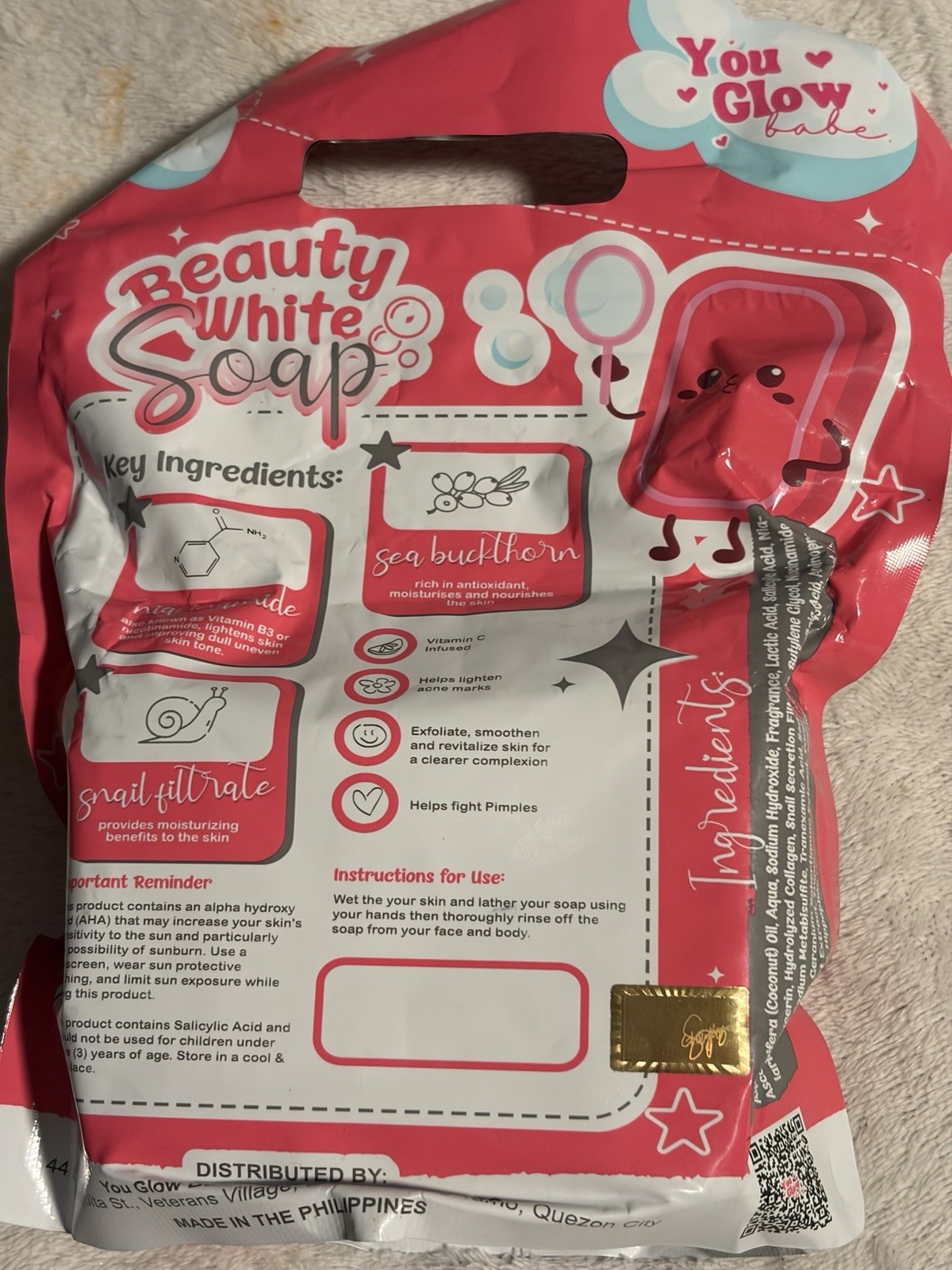 Beauty White Soap by You Glow Babe, 5 Bars x 70g