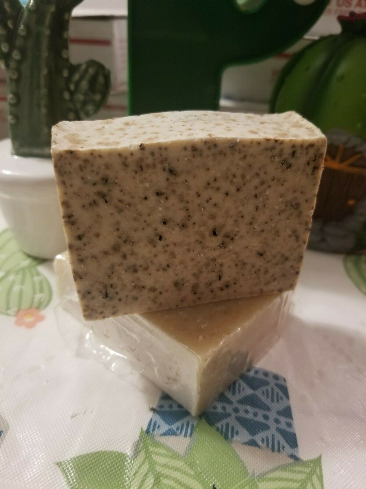 Plain Homemade Goat’s milk soap with Coffee grounds