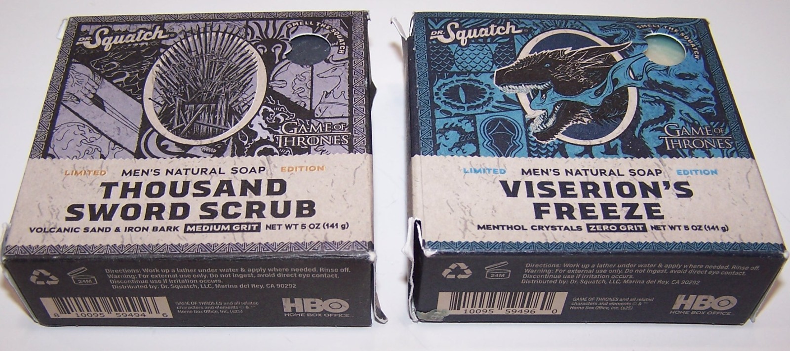 Lot of 2 Dr. Squatch Men’s Natural Soap VISERION’S FREEZE & THOUSAND SWORD SCRUB