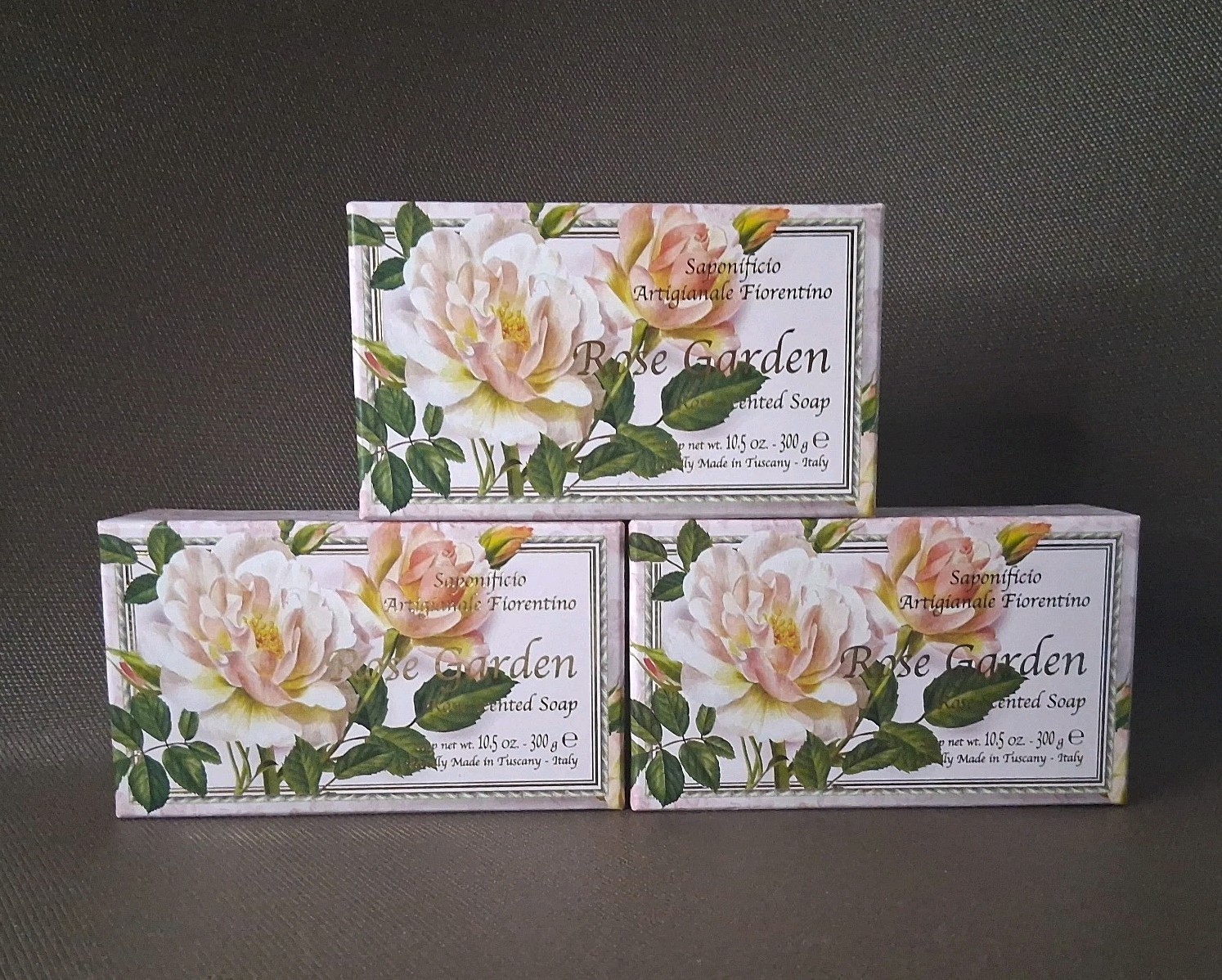 Saponificio Fiorentino Rose Garden Bar Soap Handmade In Italy 3 x 10.5 oz Sealed