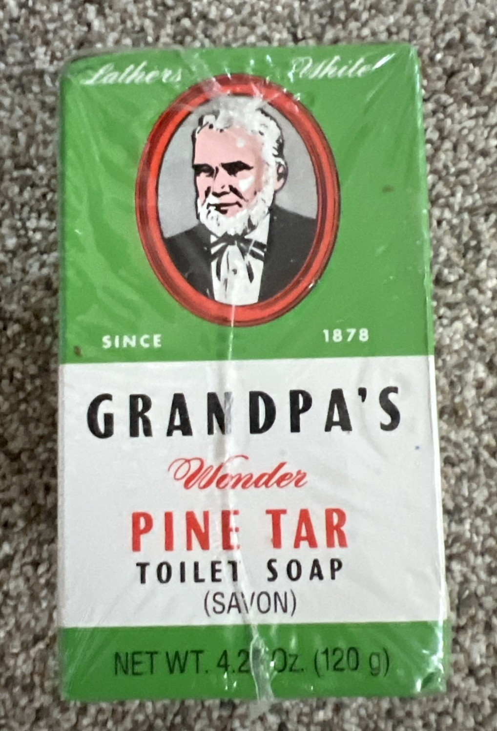 Grandpa’s Wonder Pine Tar Bar Soap 3-Pack Pine Tar Oil 4.25 oz (120 g) NOS