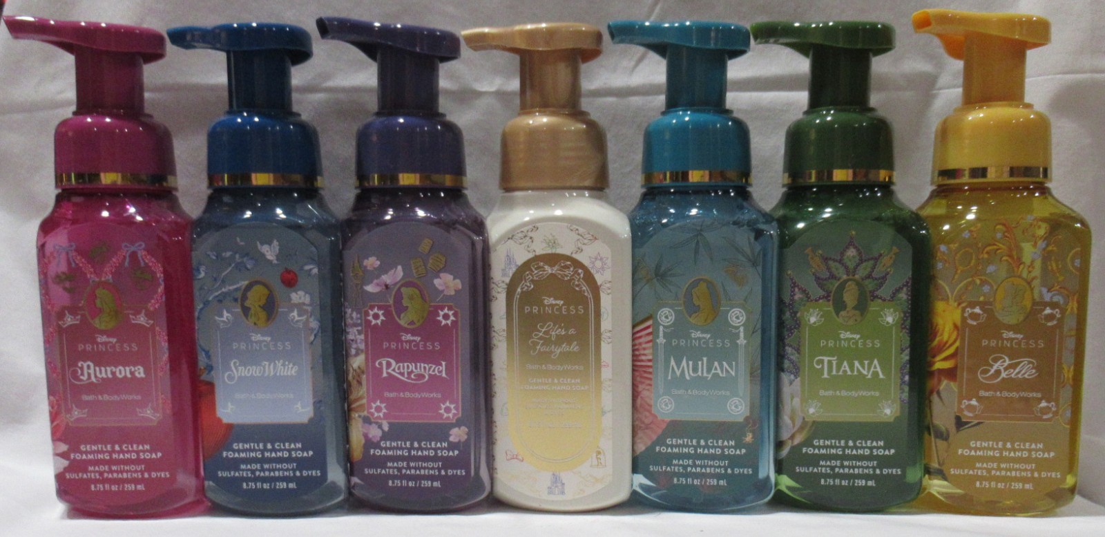 Bath & Body Works Gentle & Clean Foaming Hand Soap Set Lot of 7 Disney Princess