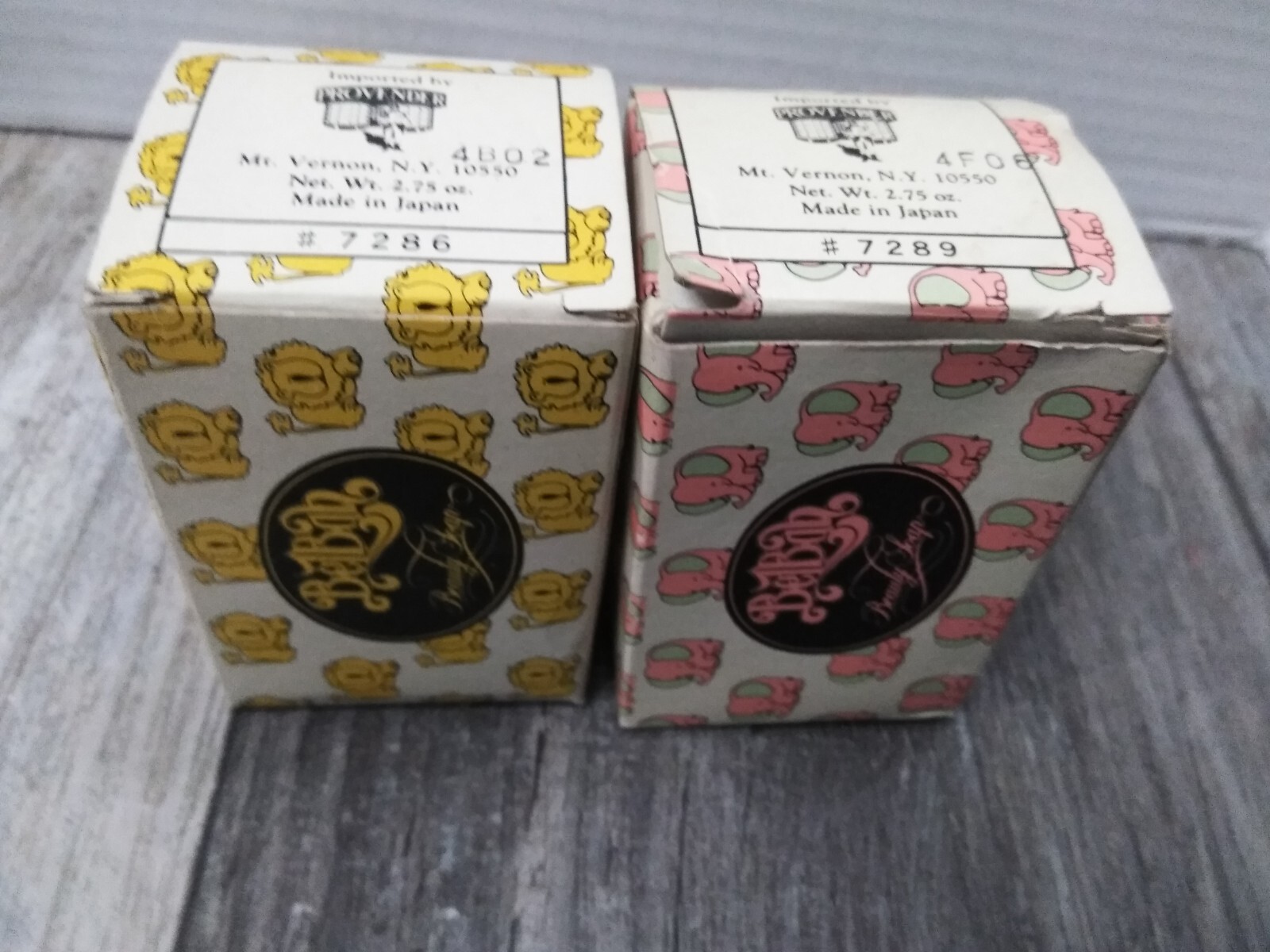 VTG. Provender animal beauty Soap 2.75 oz EA (2PK) ELEPHANT & LION (NIB) JAPAN