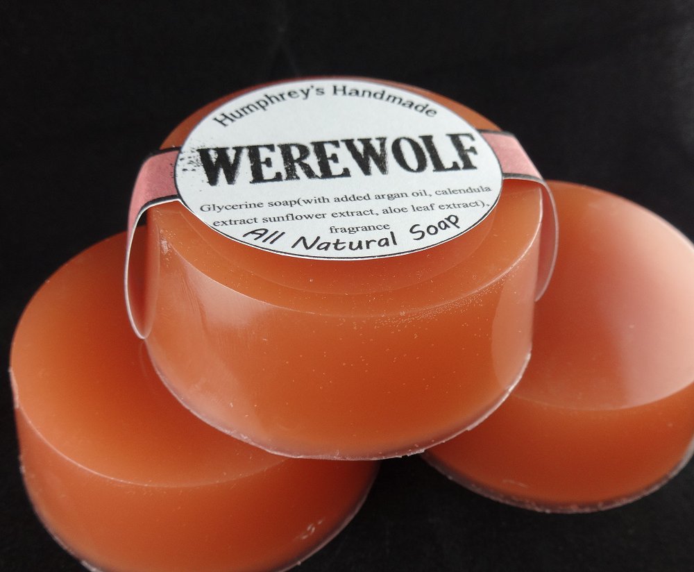 WEREWOLF Shave & Shampoo Soap Men’s Puck Round Glycerin Bar Twilight Woods Type