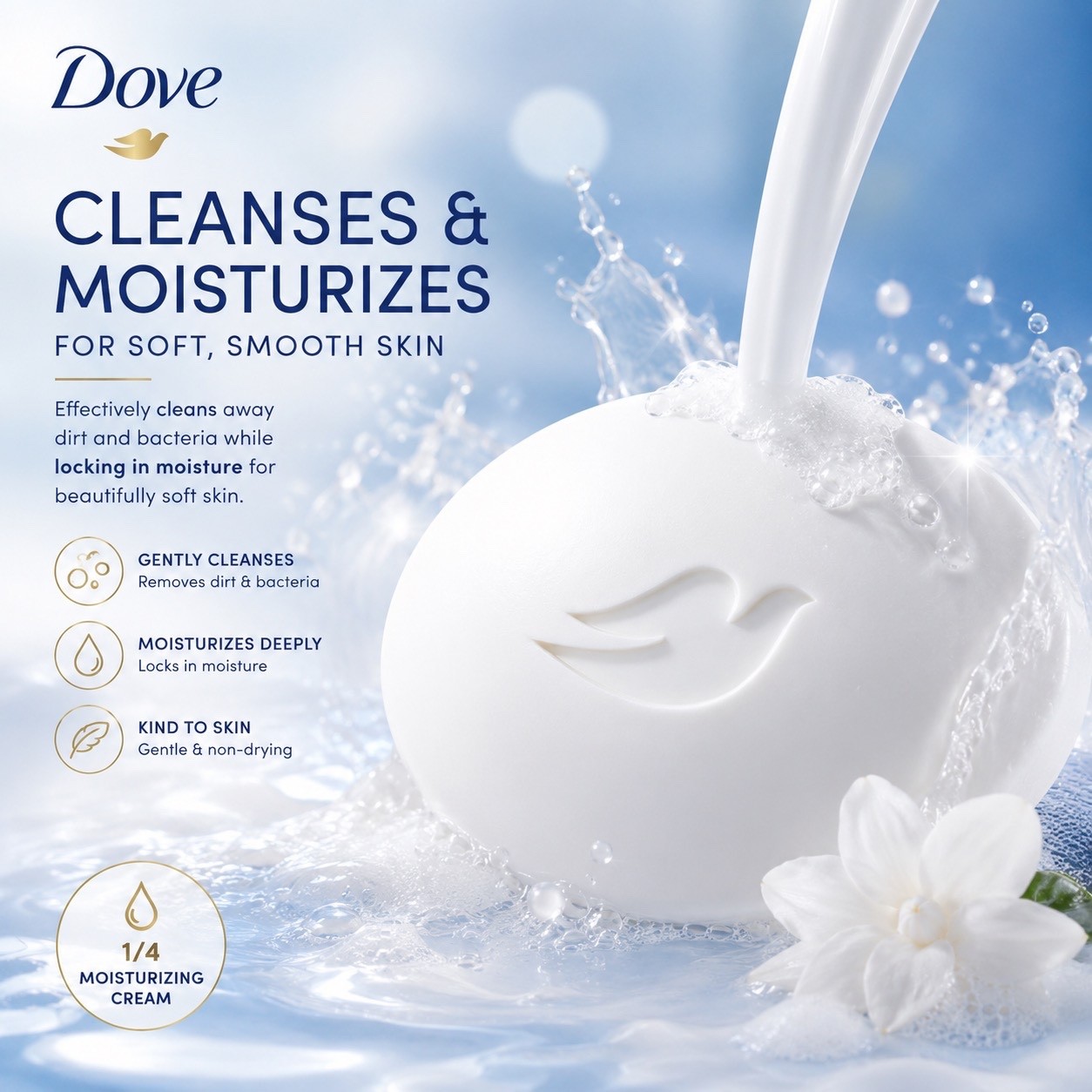Dove Original Beauty Bar Soap 16 Count Moisturizing Cream 3.75 oz Sealed Pack