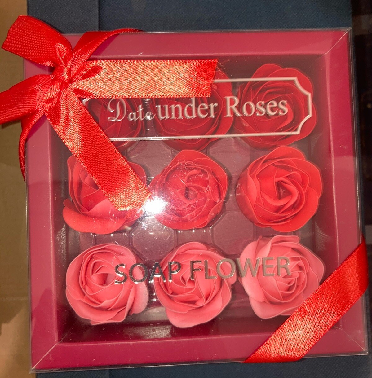 9 Pc Red Gift Box Essential Oil Soap Bath Flowers Valentine’s Day Love Wife