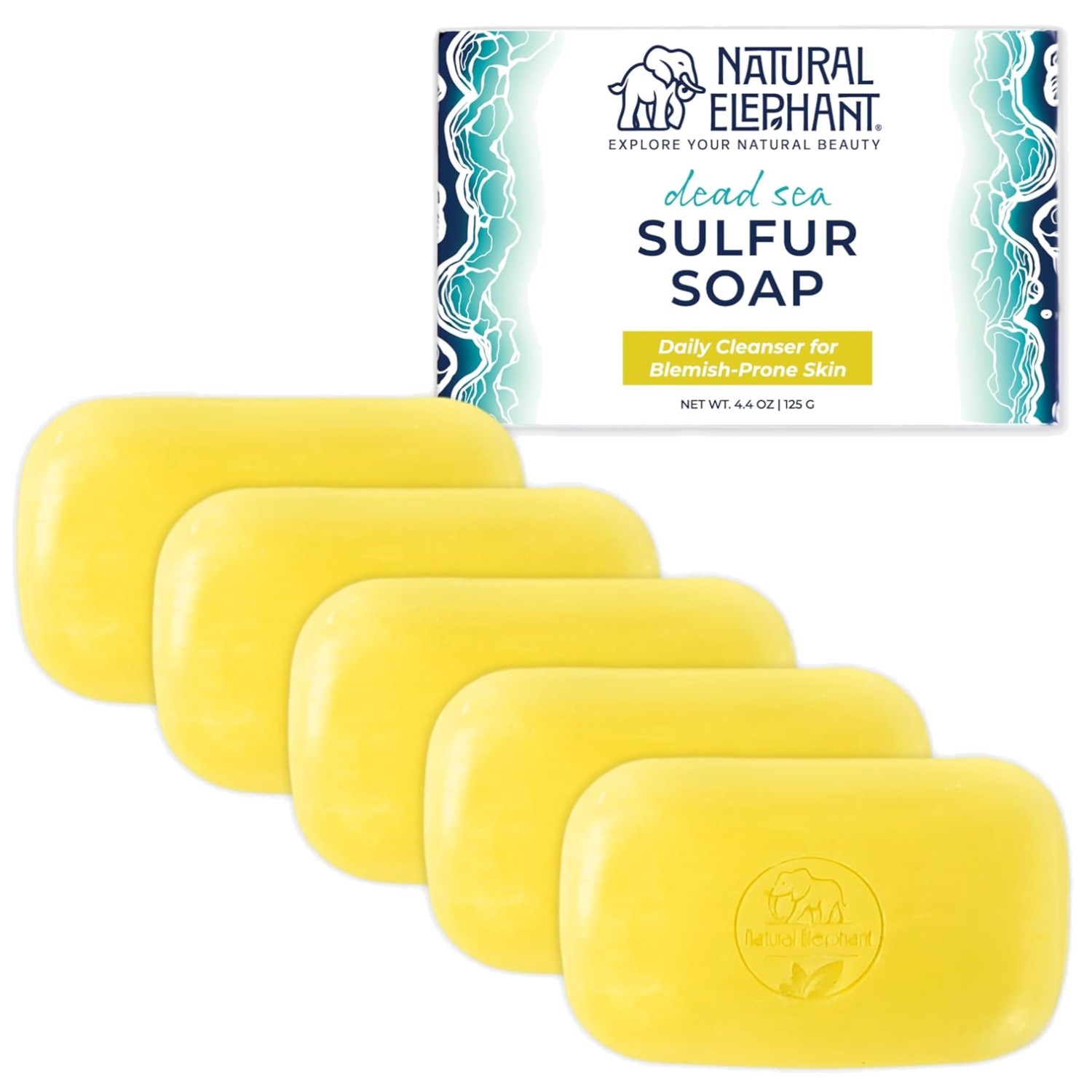 Dead Sea Sulfur Soap with Olive Oil – 4.4 oz – 5 Pack