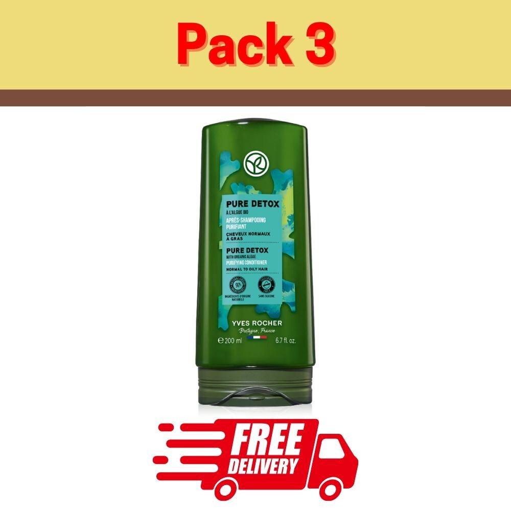 Yves Rocher Pure Detox With Organic Algae Purifying Conditioner 200ml 3x