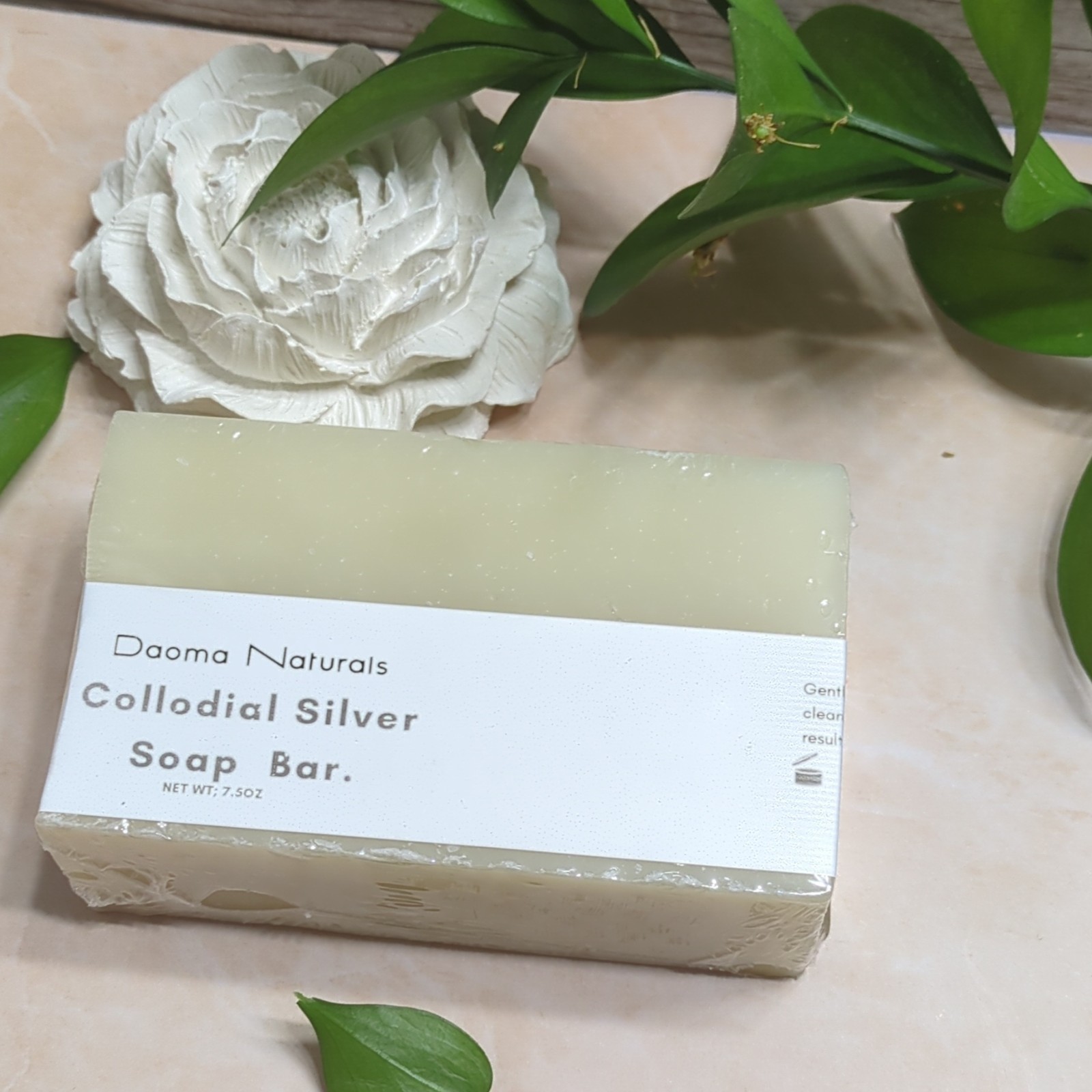 Daoma Naturals Colloidal Silver Soap Bar 7.5 oz Beige Body Unisex