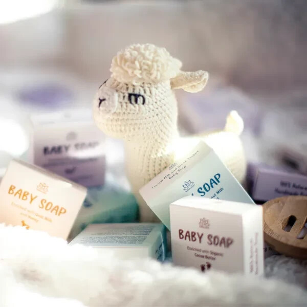 Set of 4 Organic Baby Soap Bars – All-Natural Cold Process Soap – Handmade in US