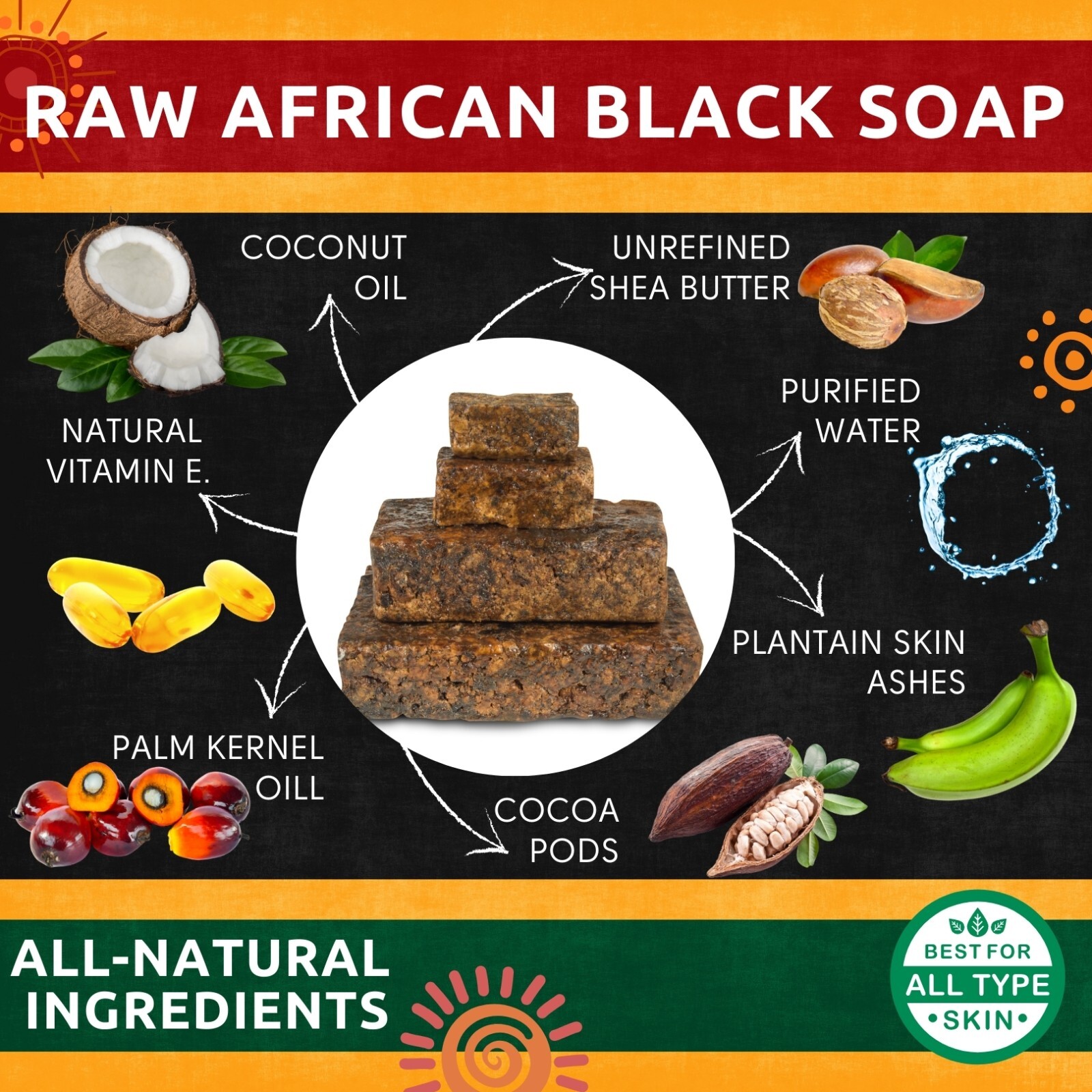 Raw African Black Soap Fresh Premium Quality Unrefined From Ghana Wholesale Bulk