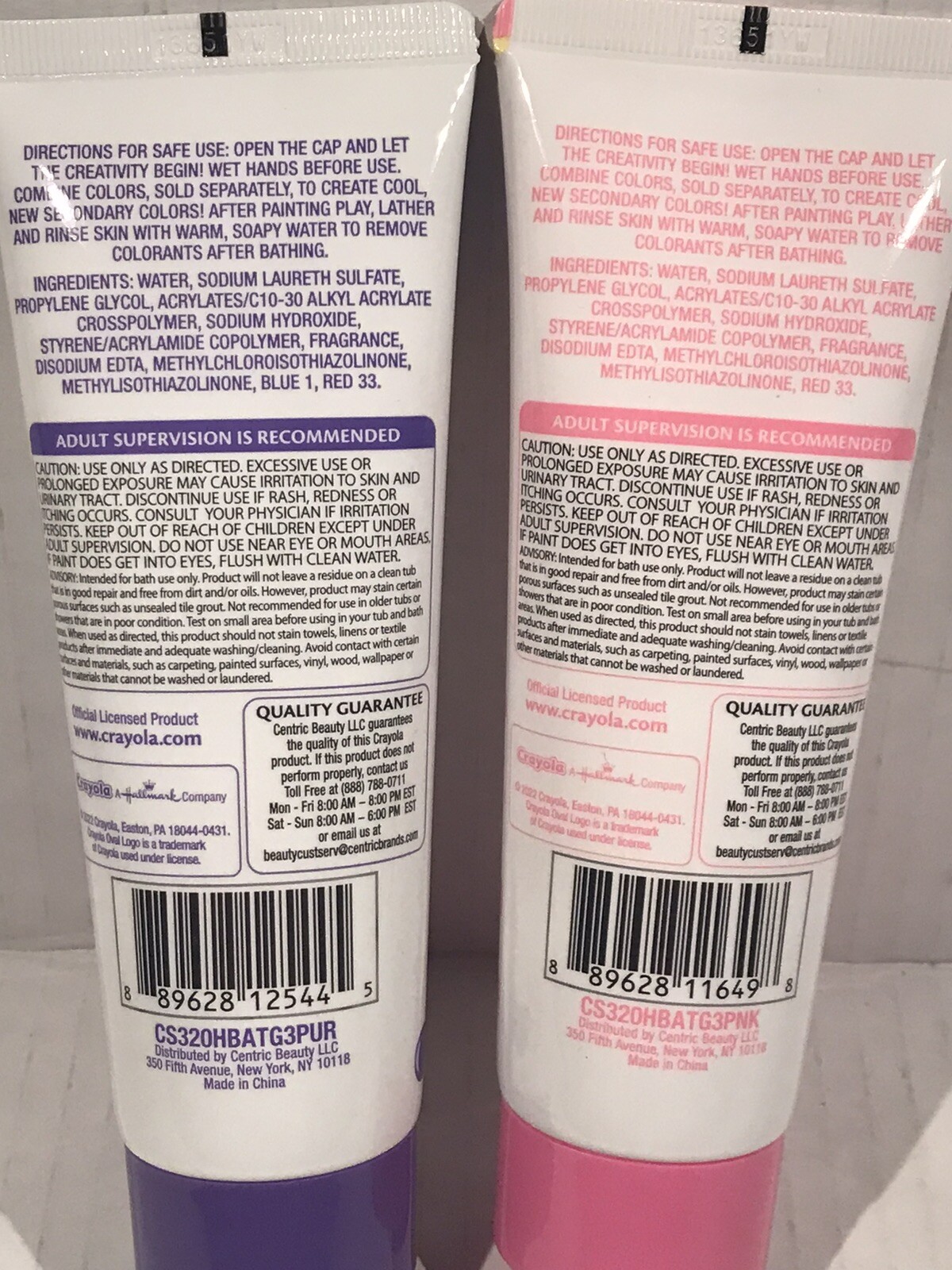 Finger Paint Soap 3 ounce Pink & Purple Crayola Bathtub Lot of 2 New
