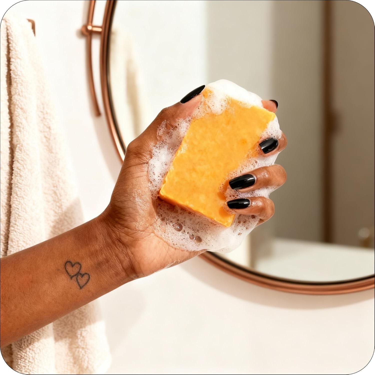 Glo Melanin Organic Turmeric Soap for Dark Spots, Soap for Face, All Natural Fac