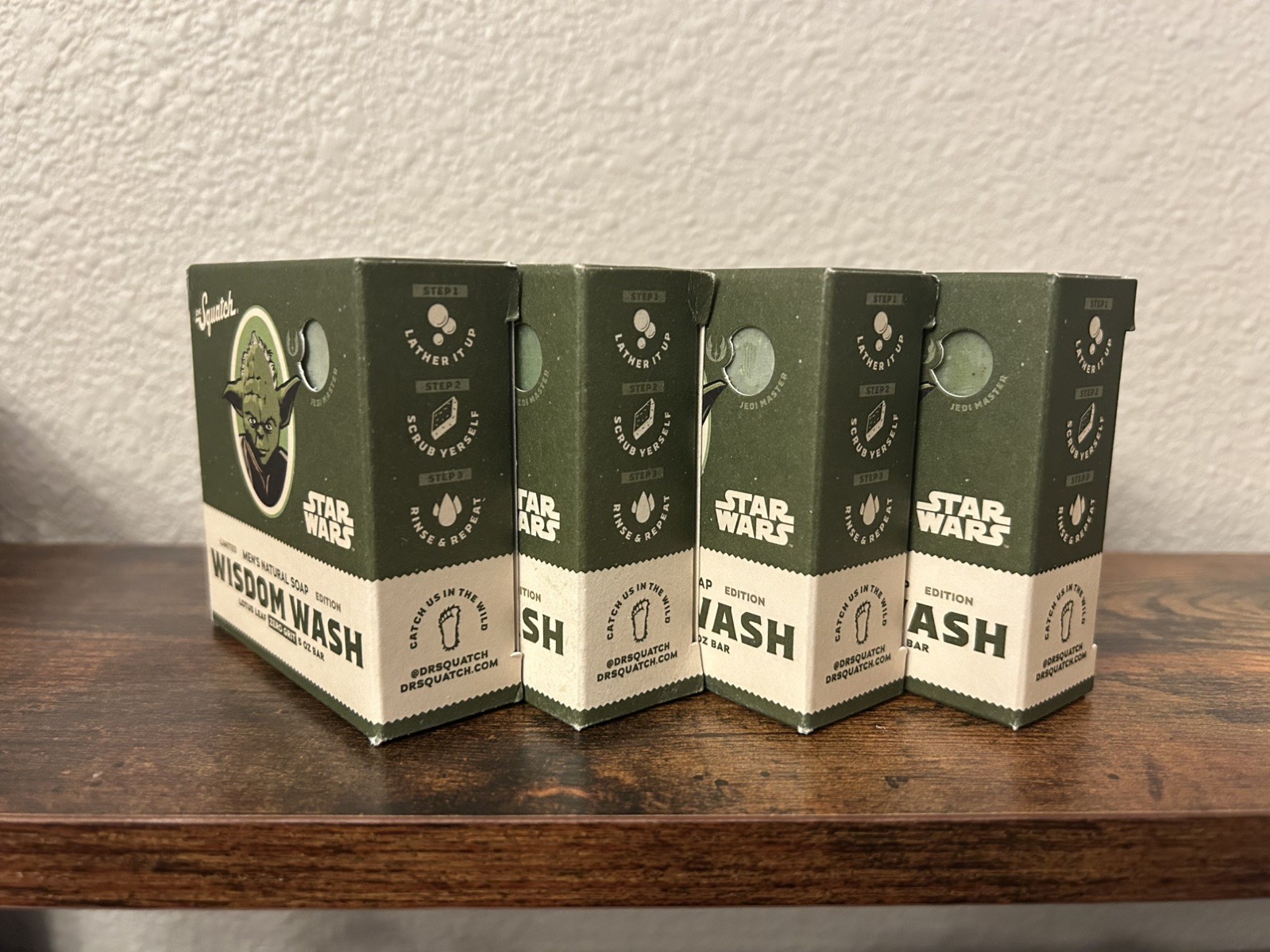 4pk Dr. Squatch Wisdom Wash Star Wars Soap Yoda Limited Edition 5oz Bulk Lotus