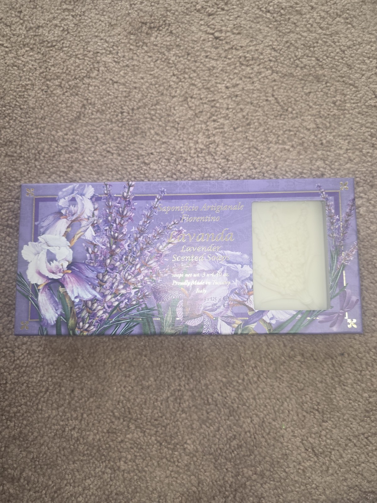Saponificio Artigianale Fiorentino Lavender Soap Gift Set 3 Bars 4.40 oz