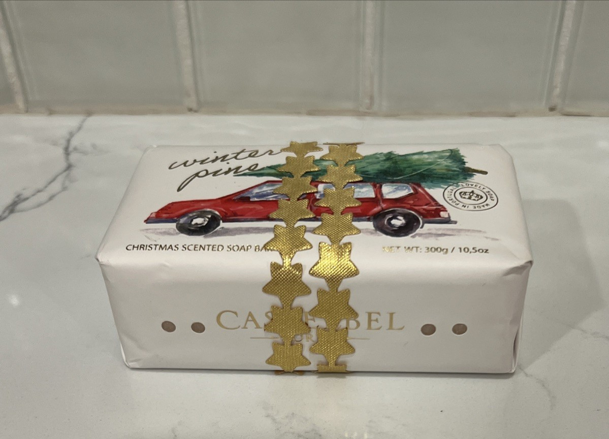 Castelbel Winter Pine Scented Soap Bar Large Christmas Theme Wrapping Portugal