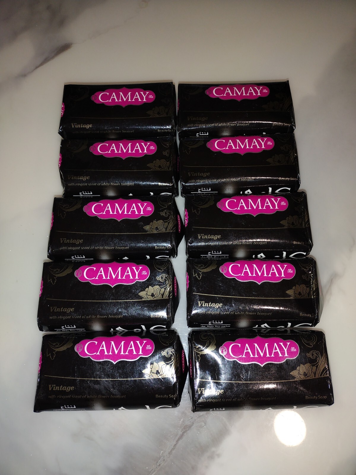 Camay Beauty Bar Soap Vintage Scent 80g Lot of 10 Unilever White Floral Bouquet