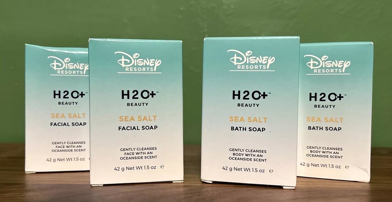 4 Disney Resorts H20+ Sea Salt Facial And Bath Soap 1.5 oz NEW 2 Each
