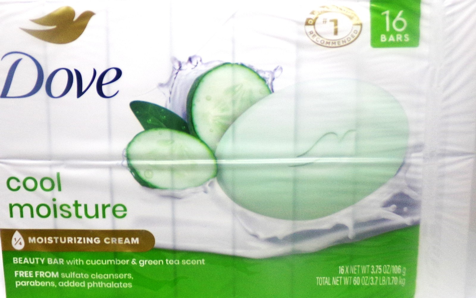 Dove Go Fresh Beauty Bar, Cool Moisture, 3.75 oz., 16 ct. *SKU25-3*
