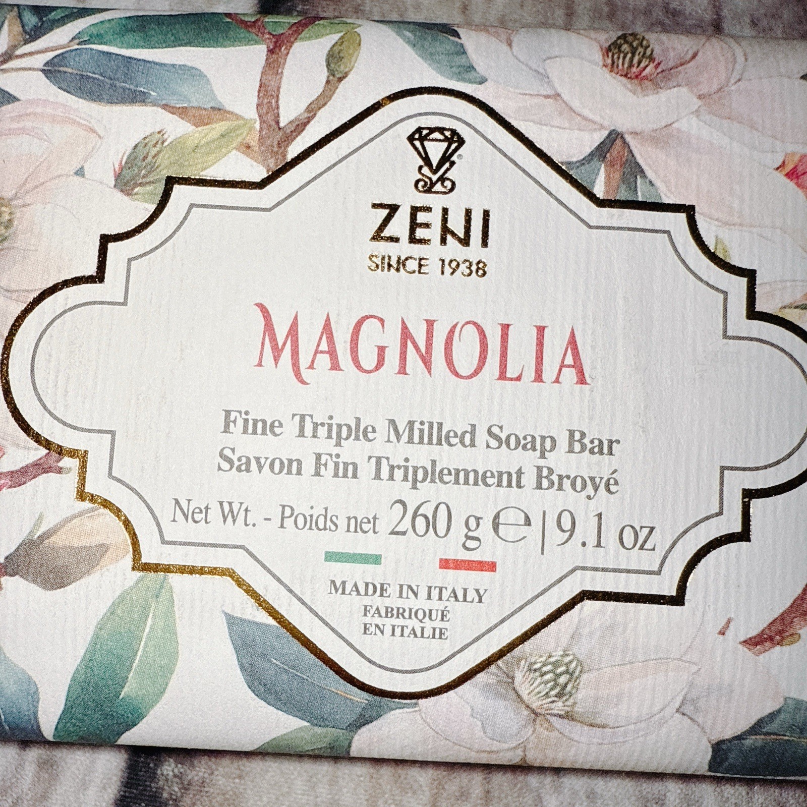 ZENI Scented Fine Triple Milled ITALIAN Soap Bar 9.1 Oz MAGNOLIA