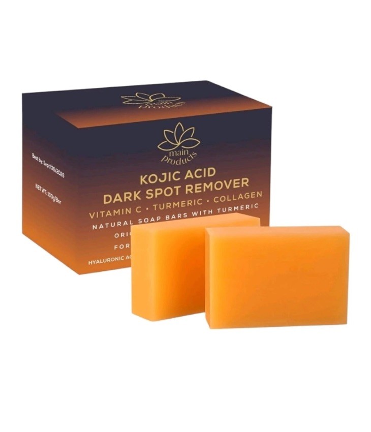 Kojic Acid Dark Spot Remover Soap Bars with Vitamin C Retinol, Collagen Turmeric