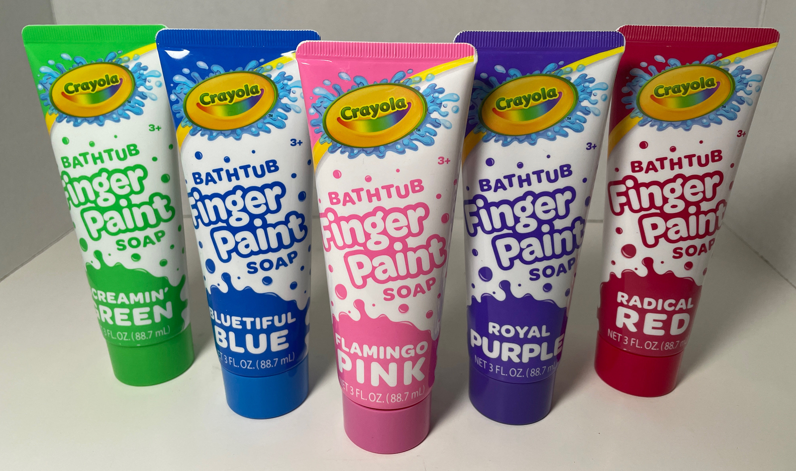 (5) Crayola Bathtub Fingerpaint Soap – Red Pink Blue Purple Green – 3 fl oz FUN!