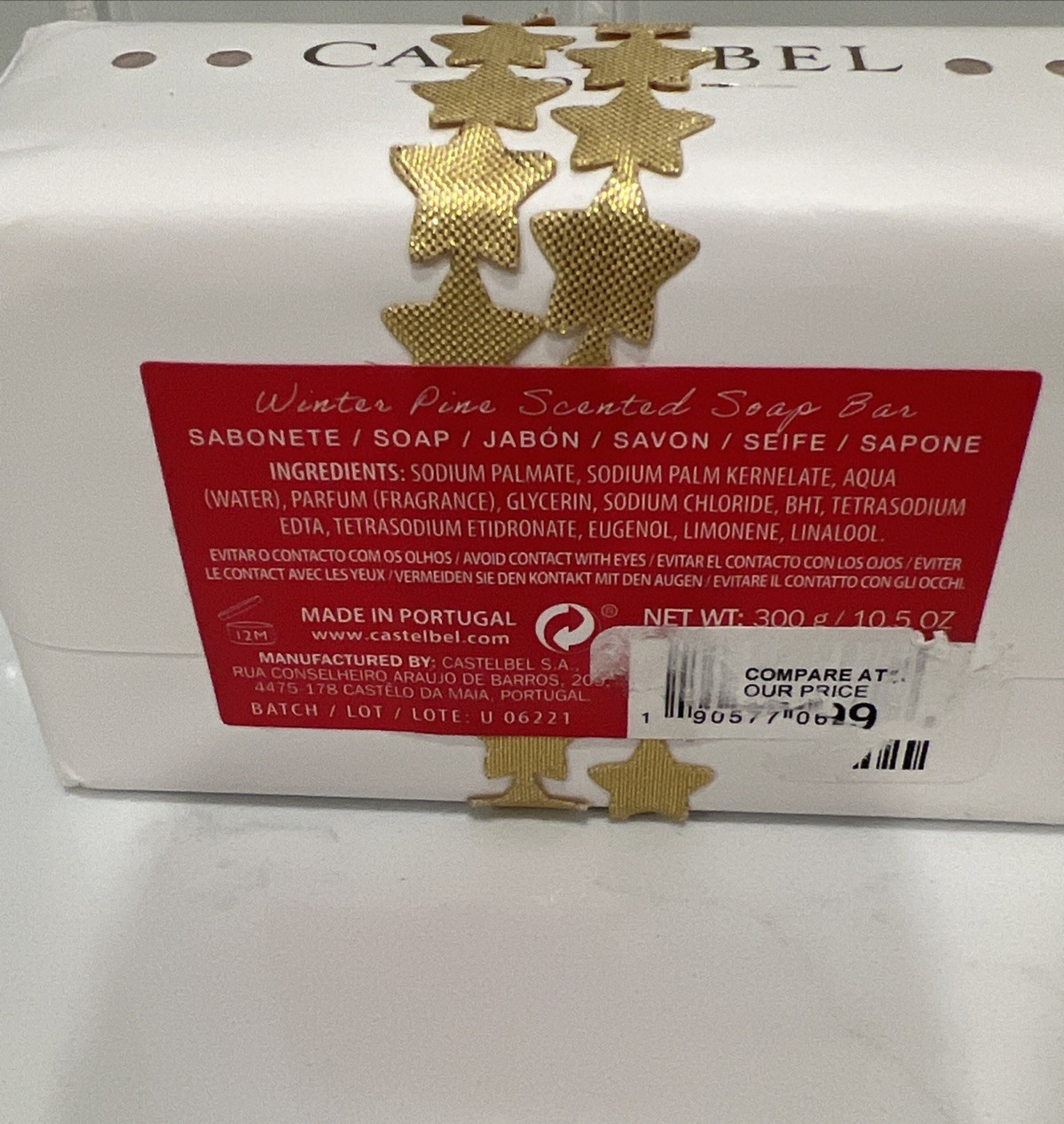 Castelbel Winter Pine Scented Soap Bar Large Christmas Theme Wrapping Portugal