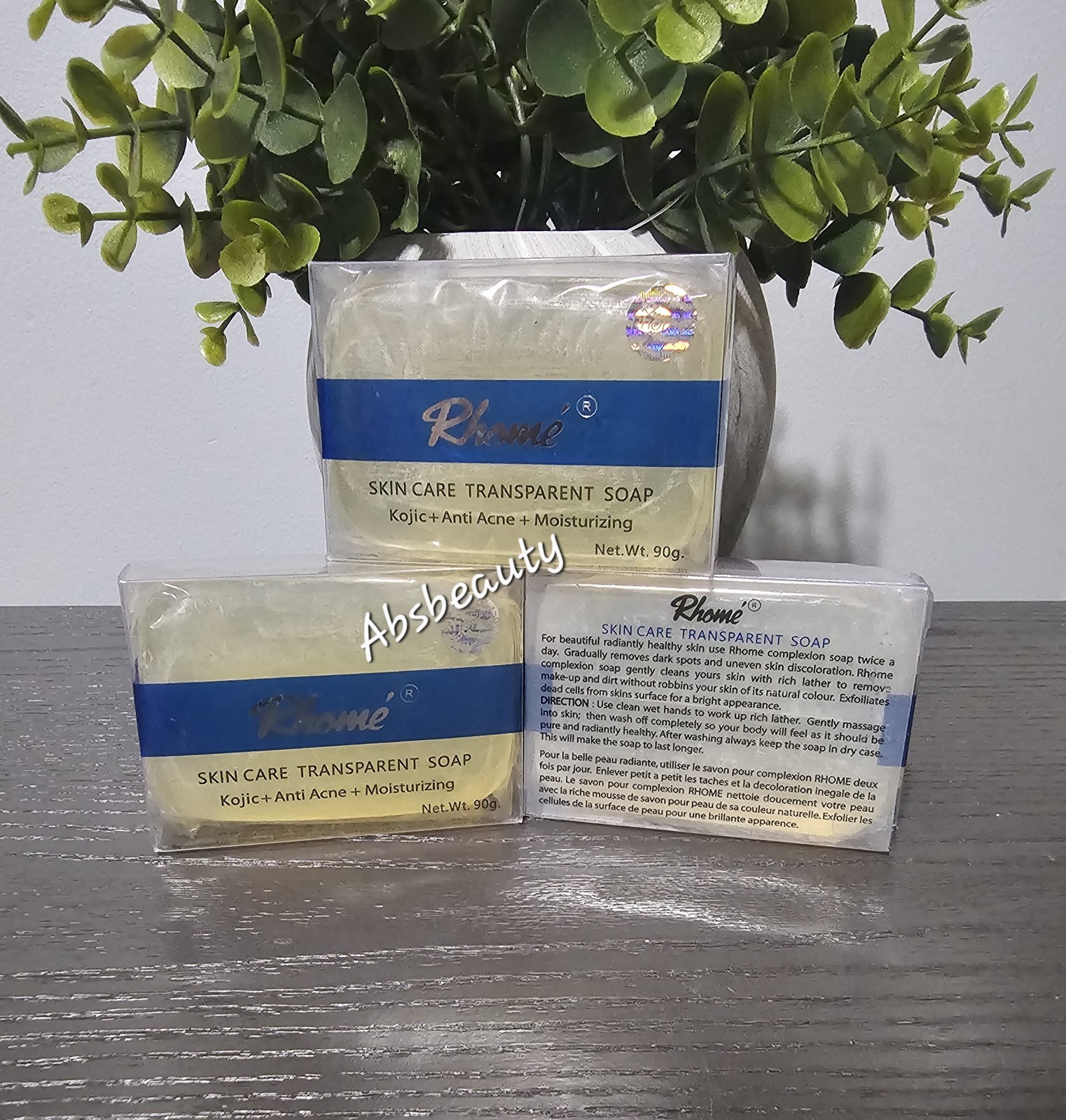Rhomé Skin Whitening Moisturizing Transparent Soap 90g👌💯 1pc