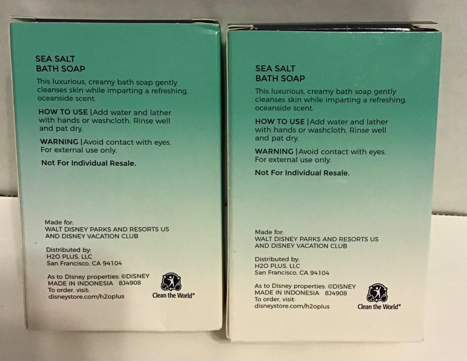 New Lot of 4 Walt Disney World Resort H2O+ Sea Salt Bath Soap