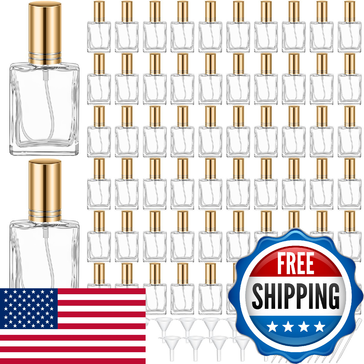 Domensi 30 Pcs 15 ml Glass Perfume Bottles Mini Glass Empty Spray Atomizer Bottl
