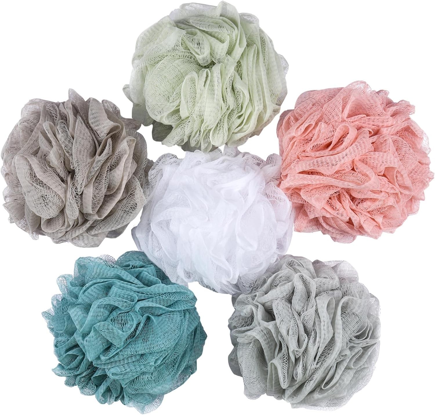 6 Count (Pack of 1), White&pink&green&cyan&brow&gray