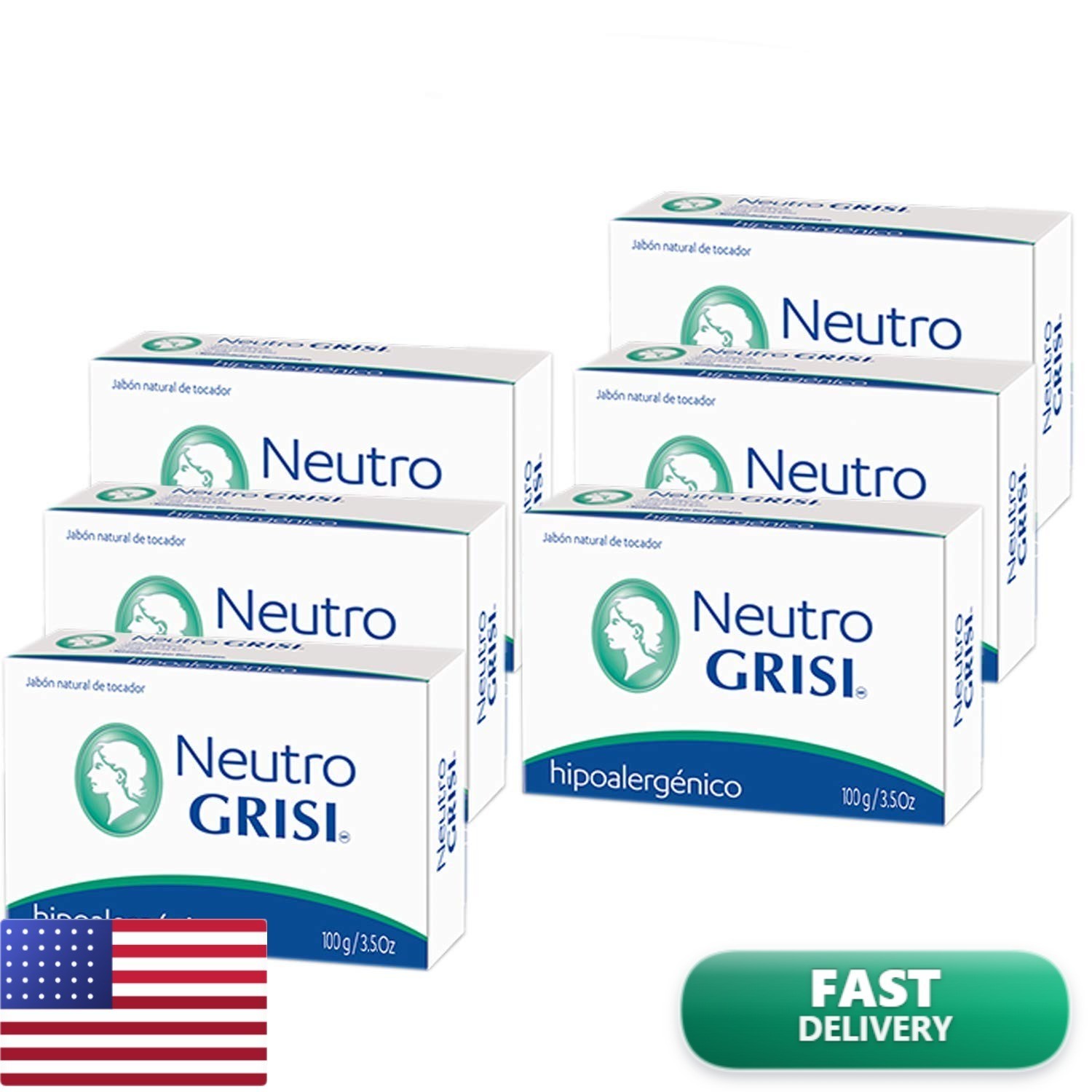 6pk – Neutral Soap – Hypoallergenic – Jabon Neutro – Grisi