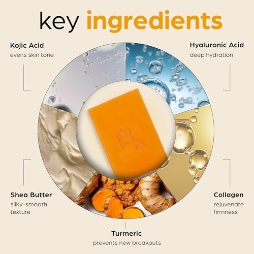 ArtNaturals Kojic Acid Turmeric Soap Dark Spot Remover 2 Pack Vitamin C