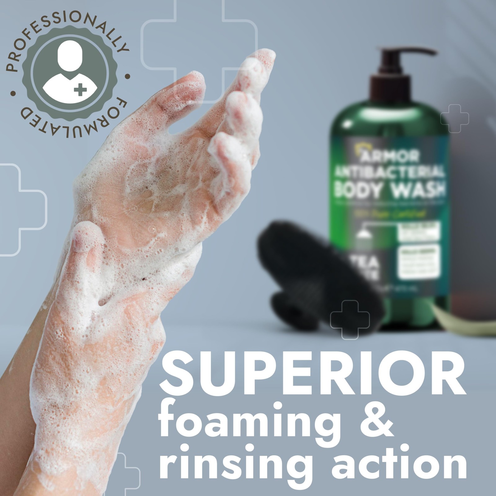 Antibacterial Body Wash with Tea Tree Oil | 16 Fl Oz (Pack of 1), White