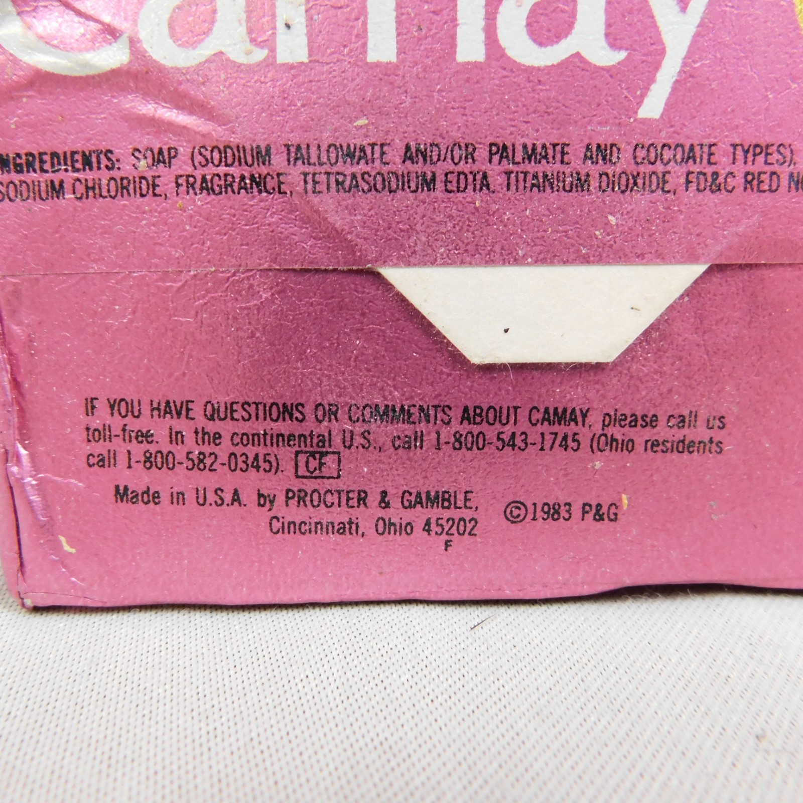Vintage NOS Camay Beauty Soap Normal Skin 4.75 Bath Size Pink Package #A294