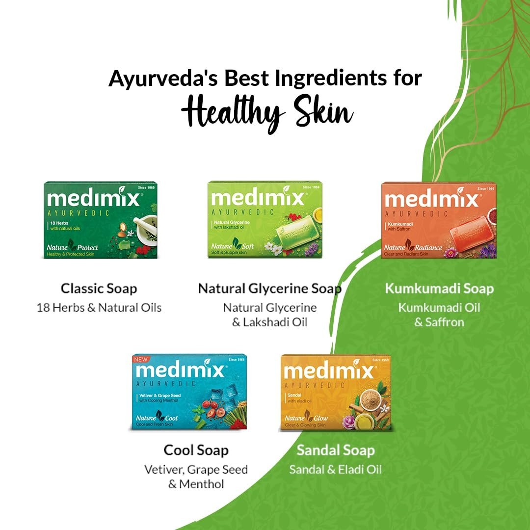 Medimix Ayurvedic Skinfit Bathing Soap 125g x 5 Natural Herbal Body Care