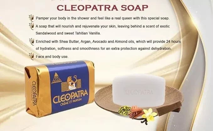 CLEOPATRA Creme ET Parfum Soap X 36 skin soft, smooth and supple 120g