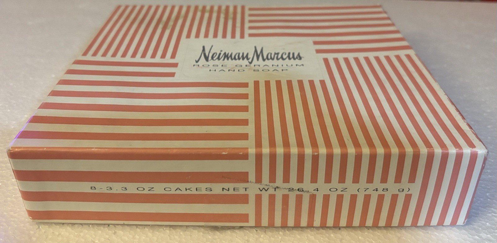 Neiman Marcus Rose Geranium Hand Soap – 8 Pink Oval Cakes “New in Box”