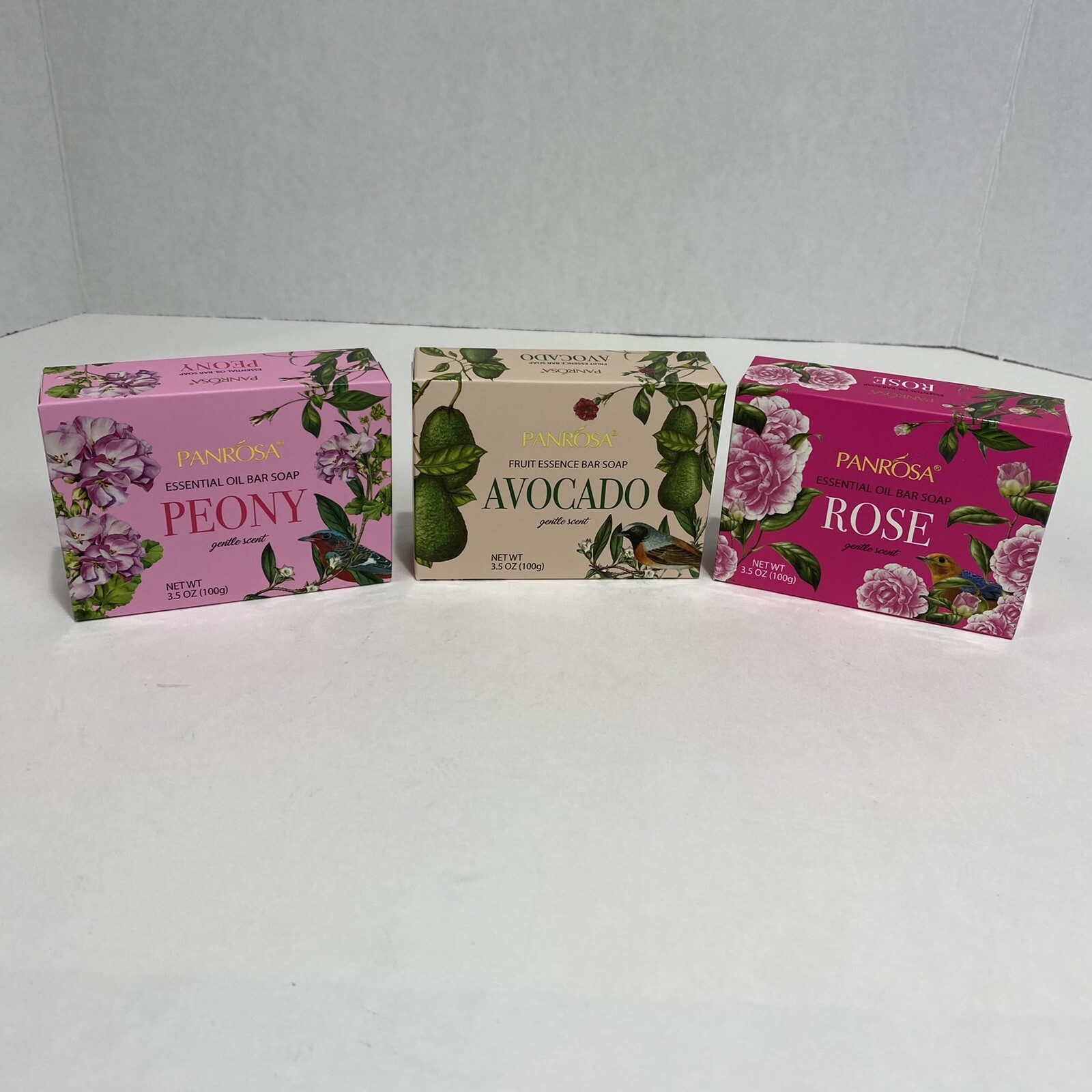 {Lot of 3} Essential Oil Bar Soap by Panrosa – Peony Gentle Rose Avocado Scents