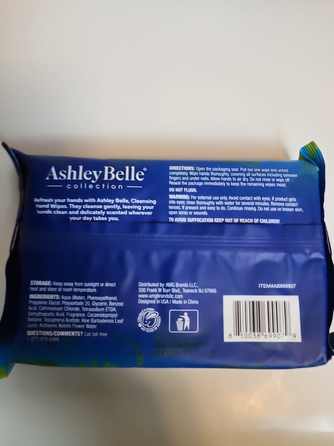 Hand Wipes Ashley Belle 4x-30 Per Alcohol-Free Hypoallergenic 120 Wipes!!