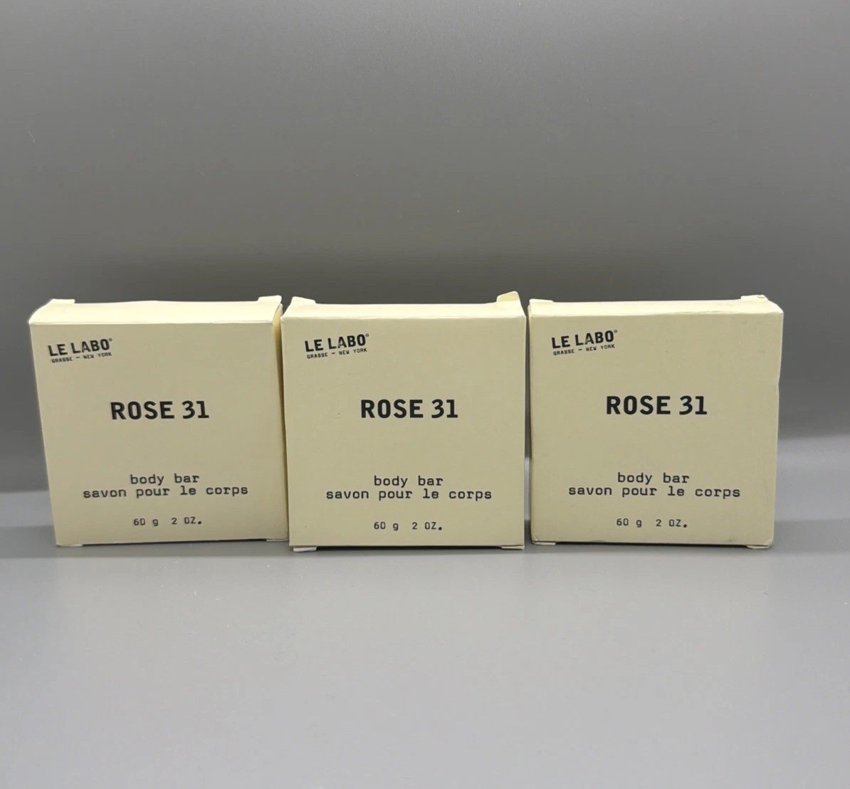 Le Labo Rose 31 Body Bar Soap 2 oz 60g Travel Size Lot of 3 NIB