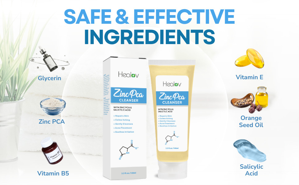 Zinc Face Wash | Zinc Soap Skin Therapy Body Cleanser for Acne, Rosacea, Eczema,