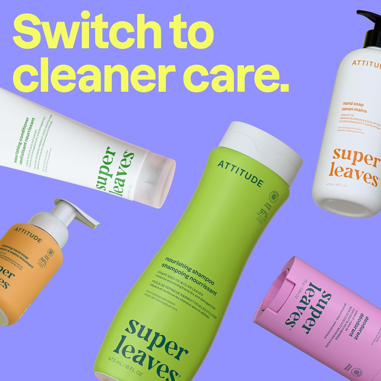 ATTITUDE Liquid Hand Soap, EWG Verified, Plant and Mineral-Based, Vegan Personal